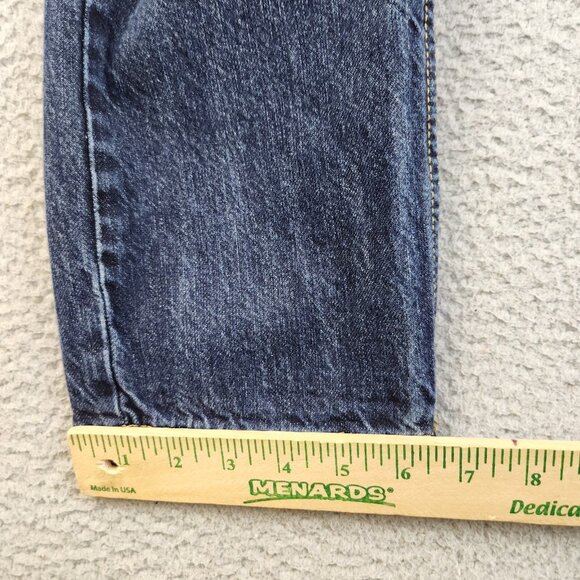 Levi's 505 Jeans Boys Size 10 Husky Dark Wash Regular Fit Straight Blue Denim - Picture 6 of 9